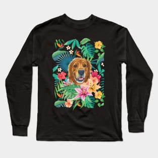 Tropical Golden Retriever 1 Long Sleeve T-Shirt